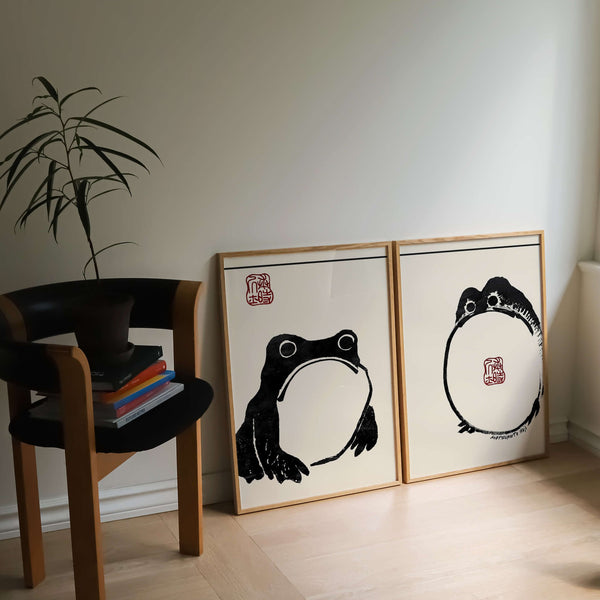 Japanese Prints-Grumpy Frogs by Matsumoto Hoji Bundle Print | EDGE Wall ...