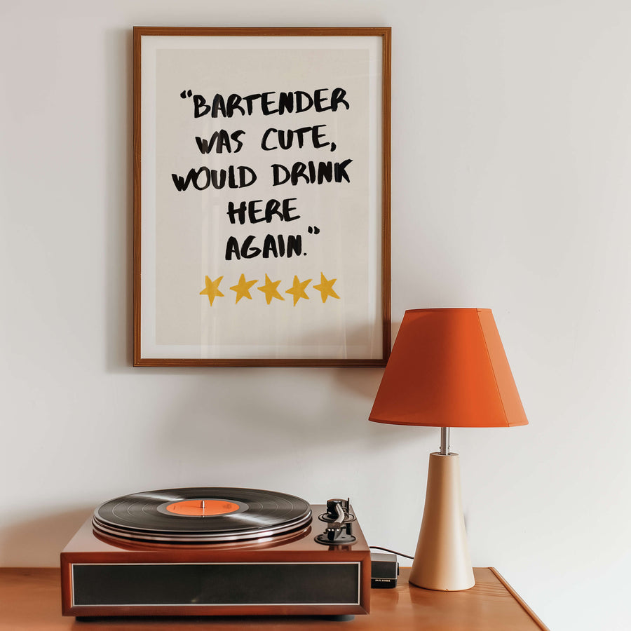 Funny wall art print featuring the quote 