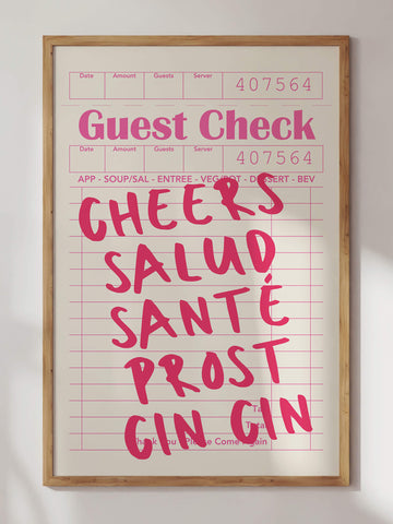 Cheers Guest Check Print