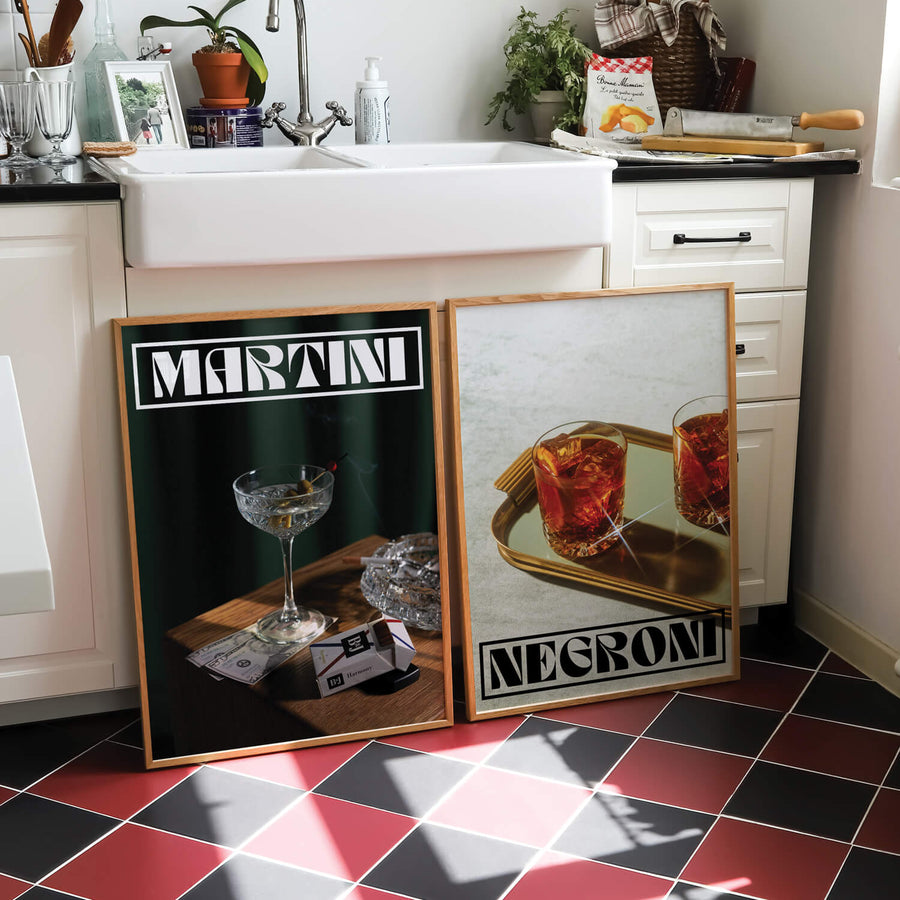 Martini & Negroni Cocktail Prints