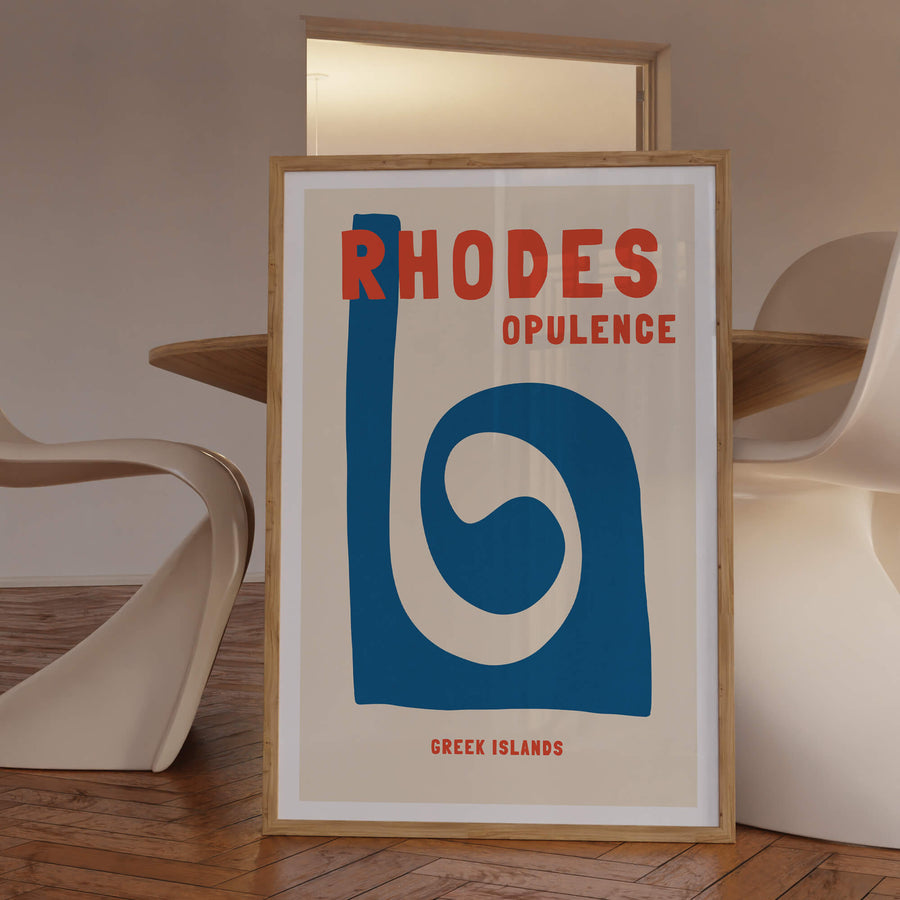 Rhodes Greece travel print inspired by Assouline coffee table books, ideal for Mediterranean or modern coastal interiors. Captures the timeless beauty of Rhodes.