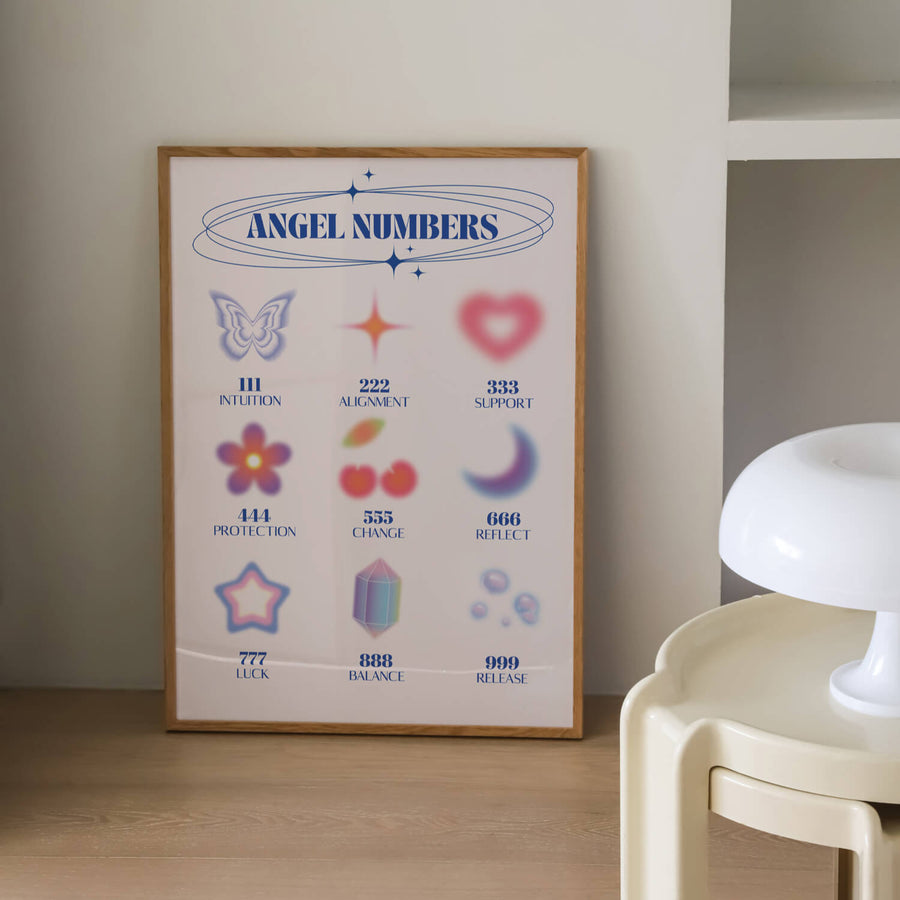 Angel Numbers Pastel Print