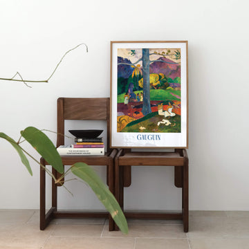 unframed wall art print of Paul Gauguin’s Mata Mua featuring Tahitian women in a vibrant tropical landscape – Vintage Art for Home Decor – EDGE Wall Art Australia
