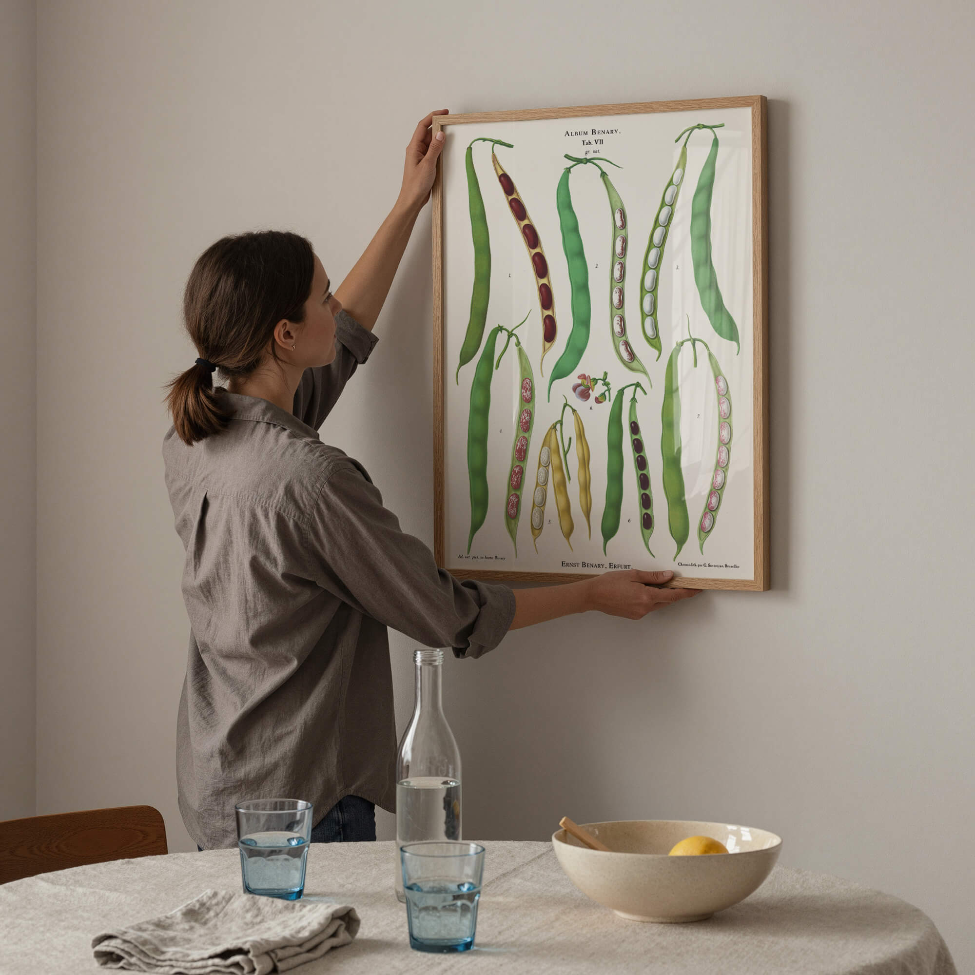 Vintage beans botanical kitchen wall art print with authentic antique character. Minor layout variations or imperfections may occur. Get 2 Prints for $100 with Free Shipping in Australia.