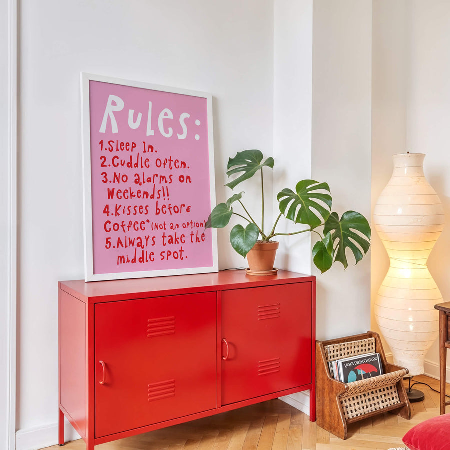 Bed Rules* Wall Art Print – Fun Bedroom & Couple Decor – Get 2PrintsFor$100 that comes with Free Shipping 🚚💫 in Australia.