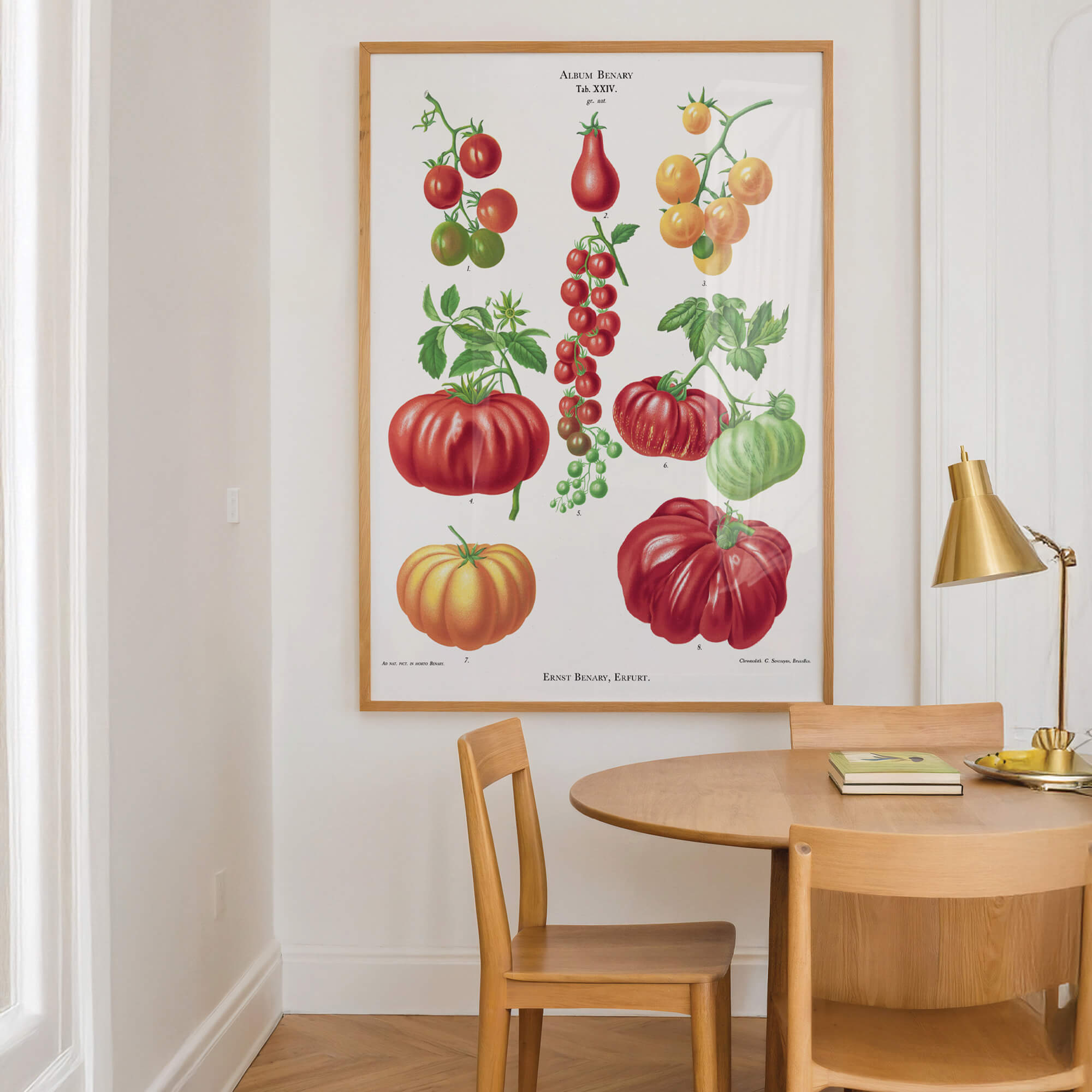 Vintage tomatoes botanical wall art print with authentic antique imperfections and rich red tones. Get 2 Prints for $100 with Free Shipping in Australia.