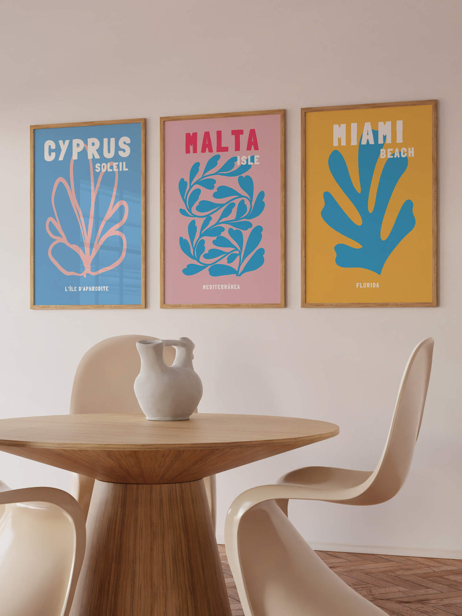 Miami Beach travel print inspired by Assouline coffee table books, perfect for adding vibrant tropical energy to modern interiors. Captures Miami’s iconic beachside allure.