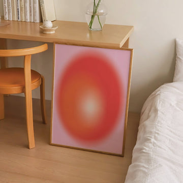 Minimalist Pink Aura Print featuring a smooth pink gradient with soft transitions, creating a calming and modern aesthetic. Perfect for contemporary and boho interiors. Get 2PrintsFor$100 that comes with Free Shipping 🚚💫 in Australia.