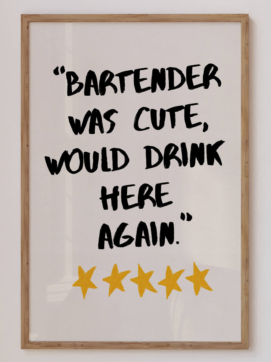 Funny wall art print featuring the quote 