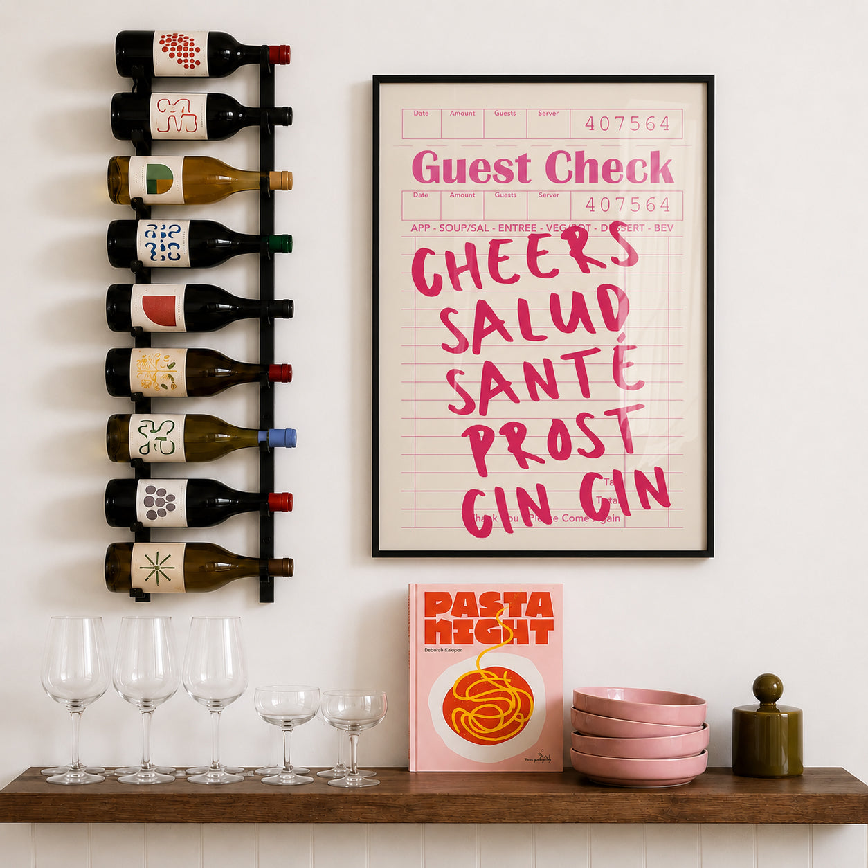 Cheers Guest Check Print | Kitchen Bar Poster | EDGE Wall Art Australia
