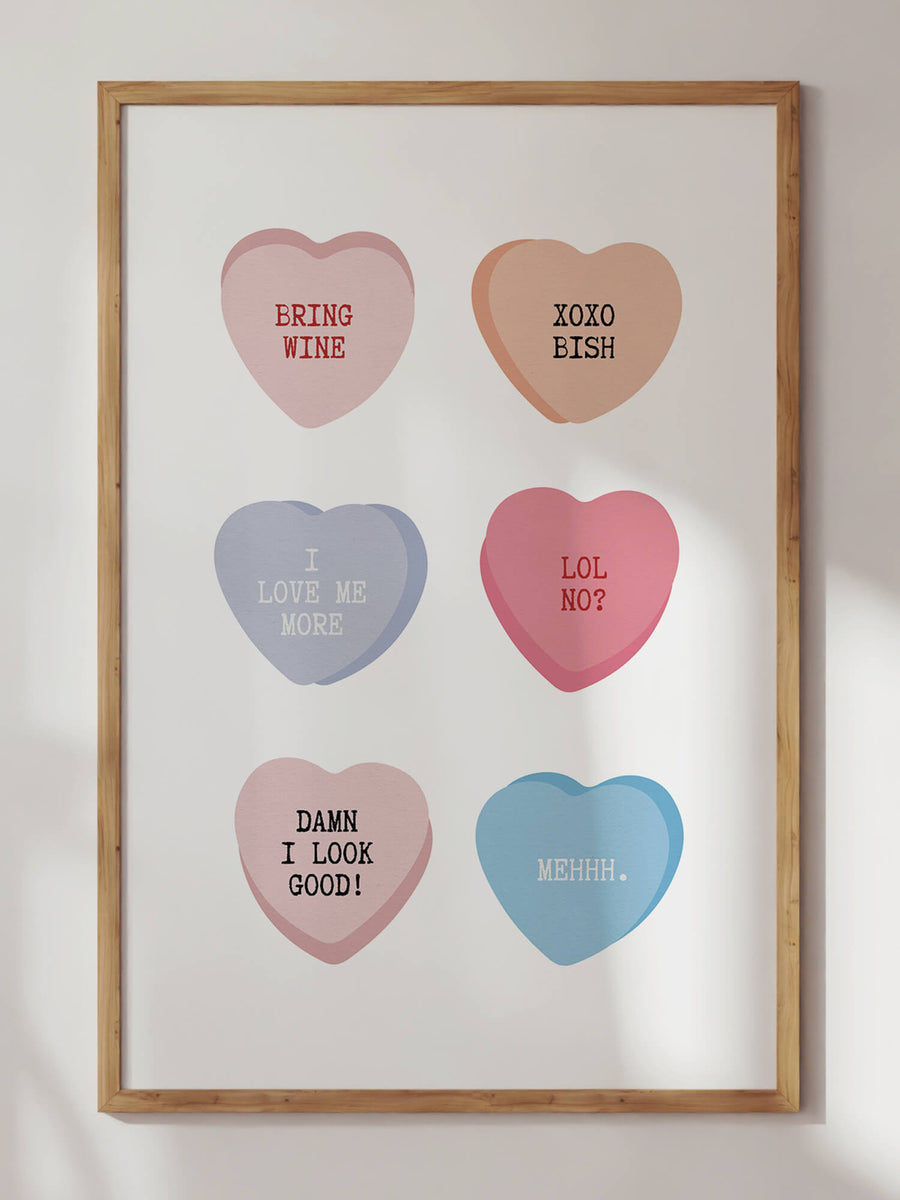 Candy Love Hearts Print