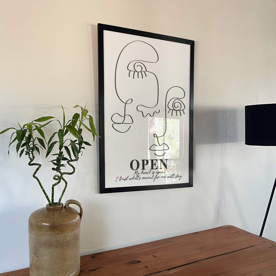 Minimalist line art with the affirmation 