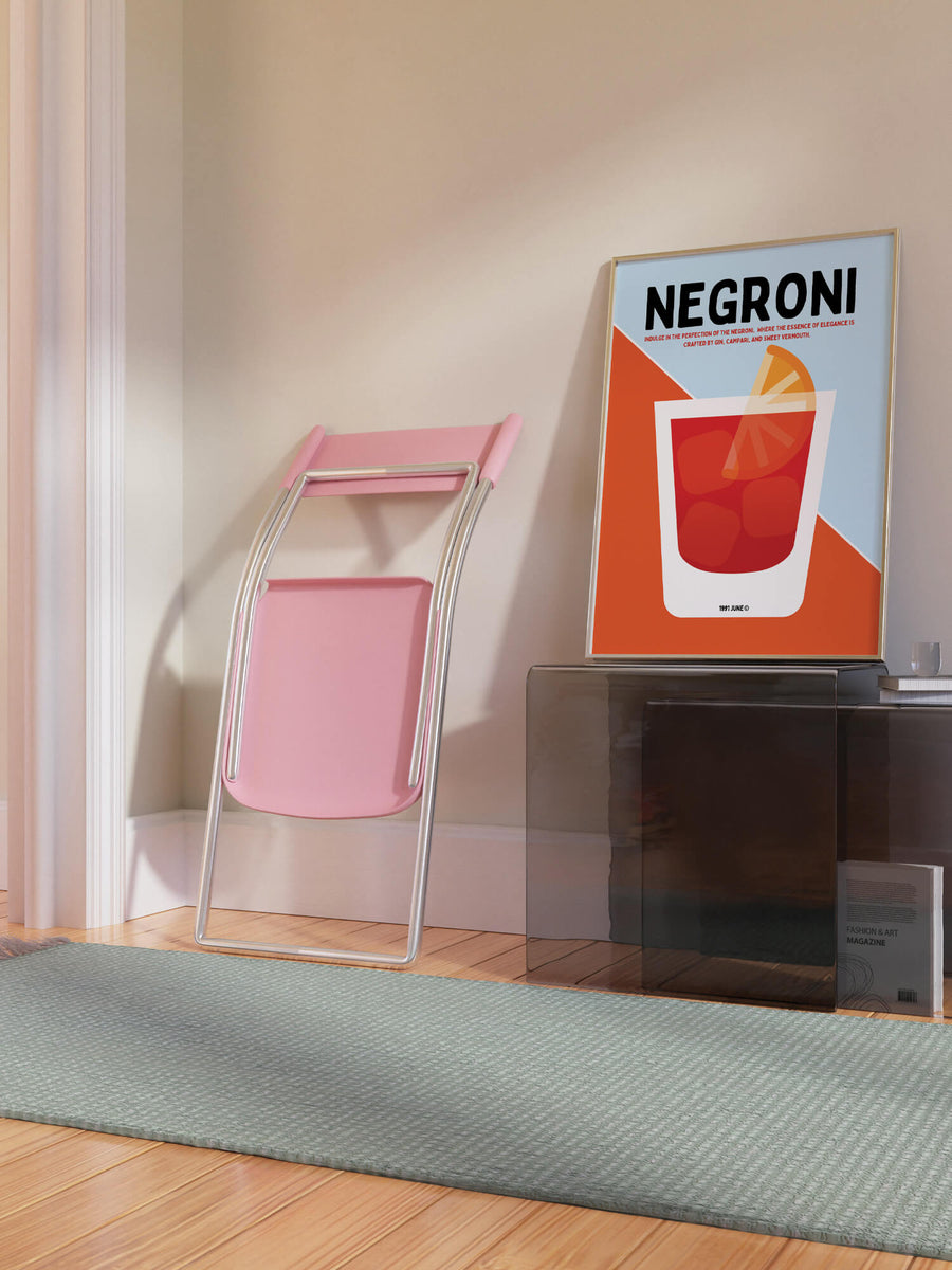 Retro Negroni Cocktail Print
