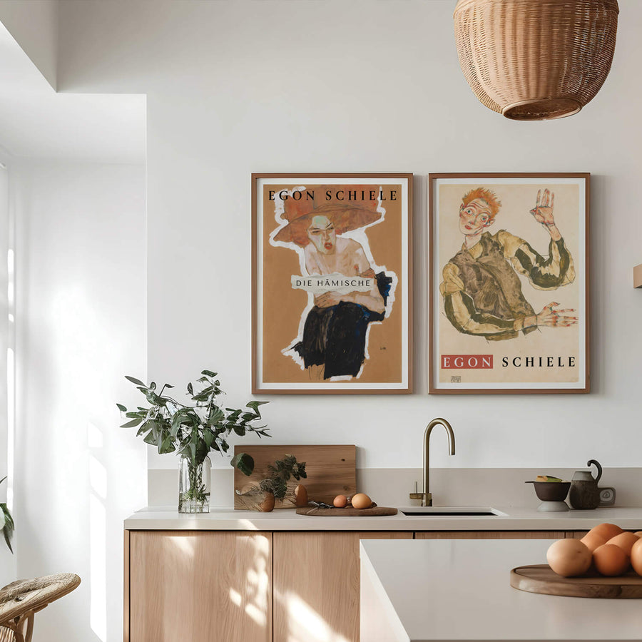 Striped Sleeves by Egon Schiele Print