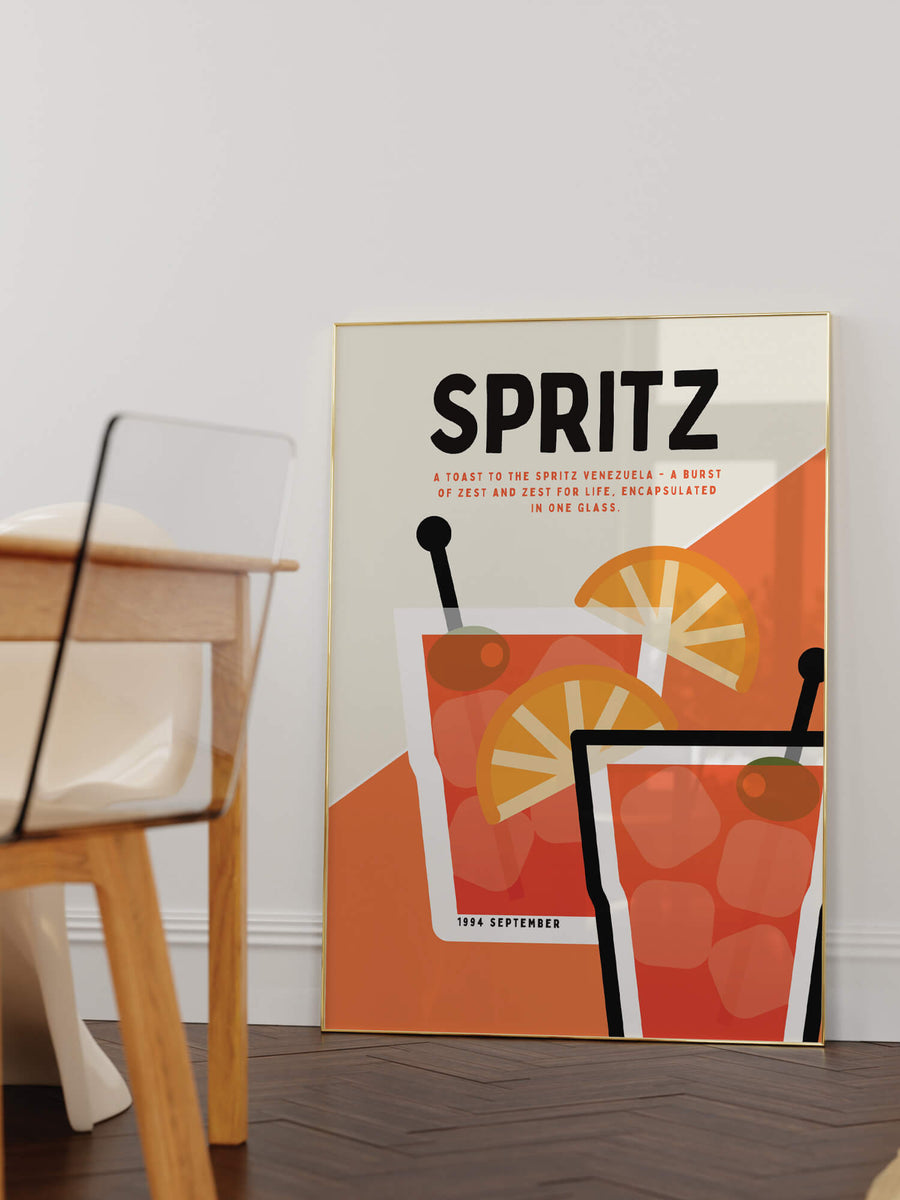 Retro Spritz Cocktail Print