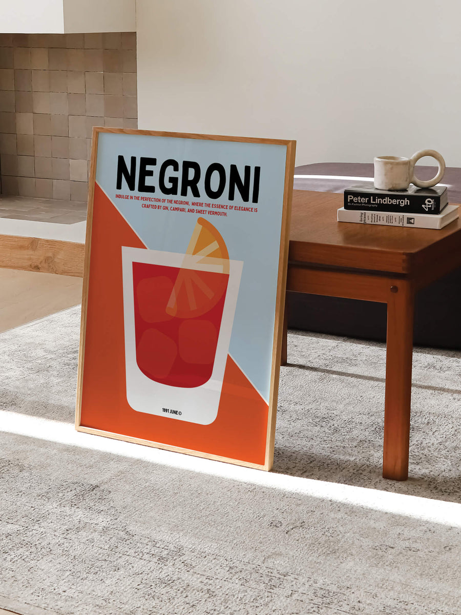 Retro Negroni Cocktail Print