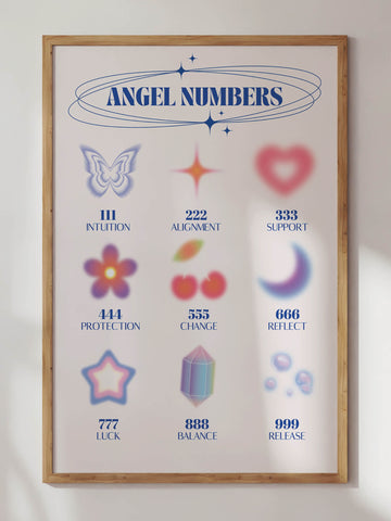 Angel Numbers Pastel Print