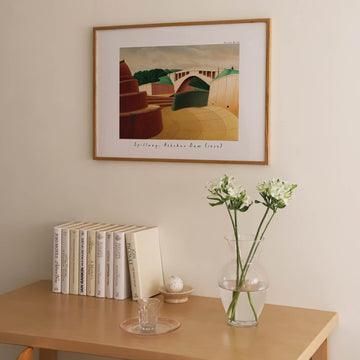 Vintage-inspired print titled 'Spillway' by Arnold Wiltz, featuring bold lines and dynamic design elements. Perfect for retro and modern spaces. Get 2PrintsFor$100 that comes with Free Shipping 🚚💫 in Australia.