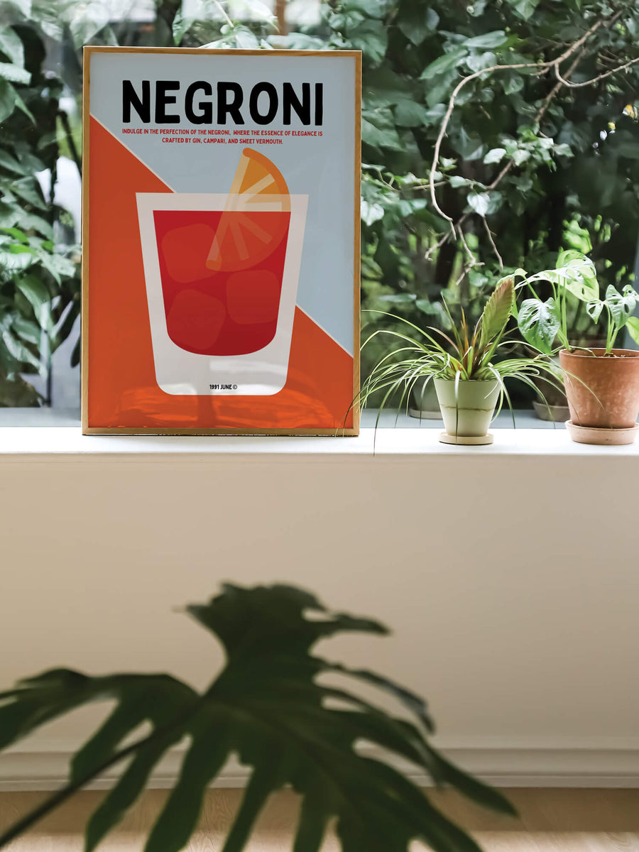 Retro Negroni Cocktail Print