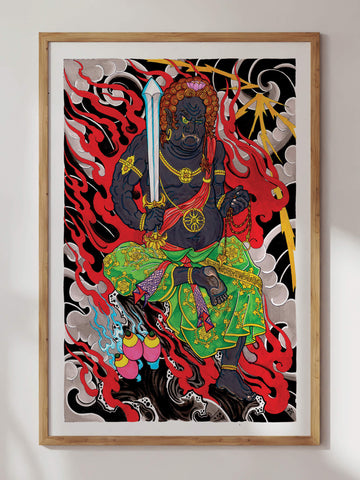 Fudo Myoo Print by The Right Hand Tattoo Co.