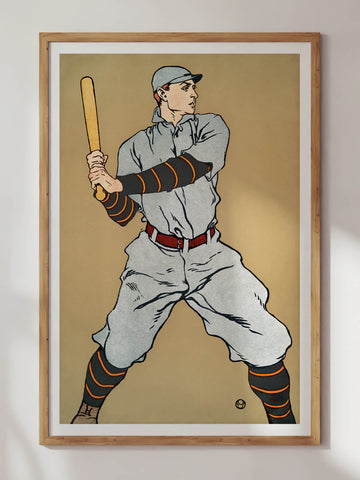 Baseball player by Edward Penfield Print