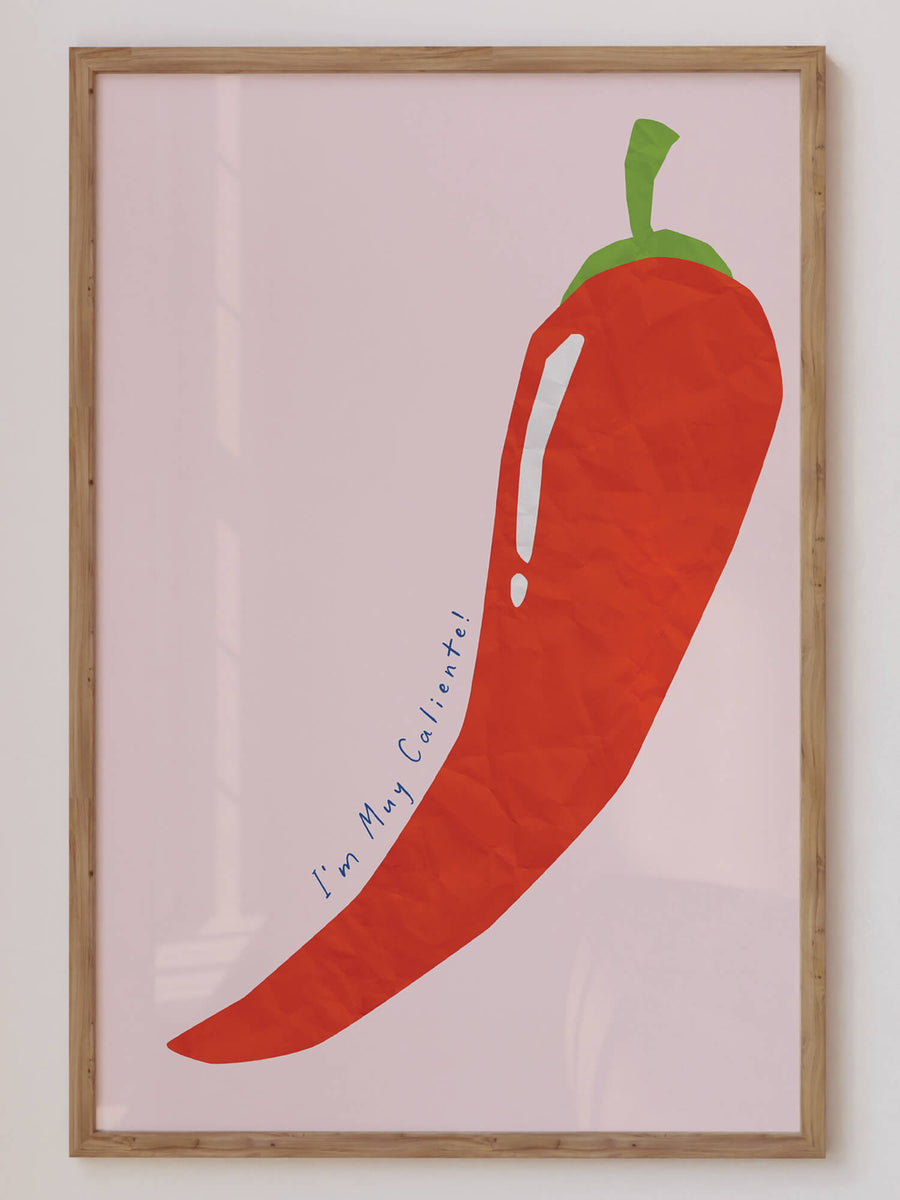 Bold chili wall art with a playful 