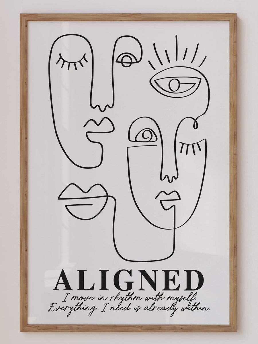 Minimal line art with the affirmation 