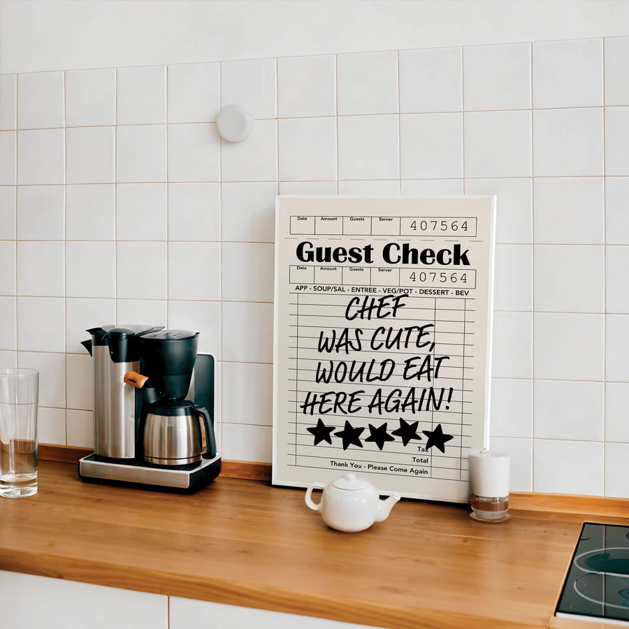Chef Was Cute Guest Check Print