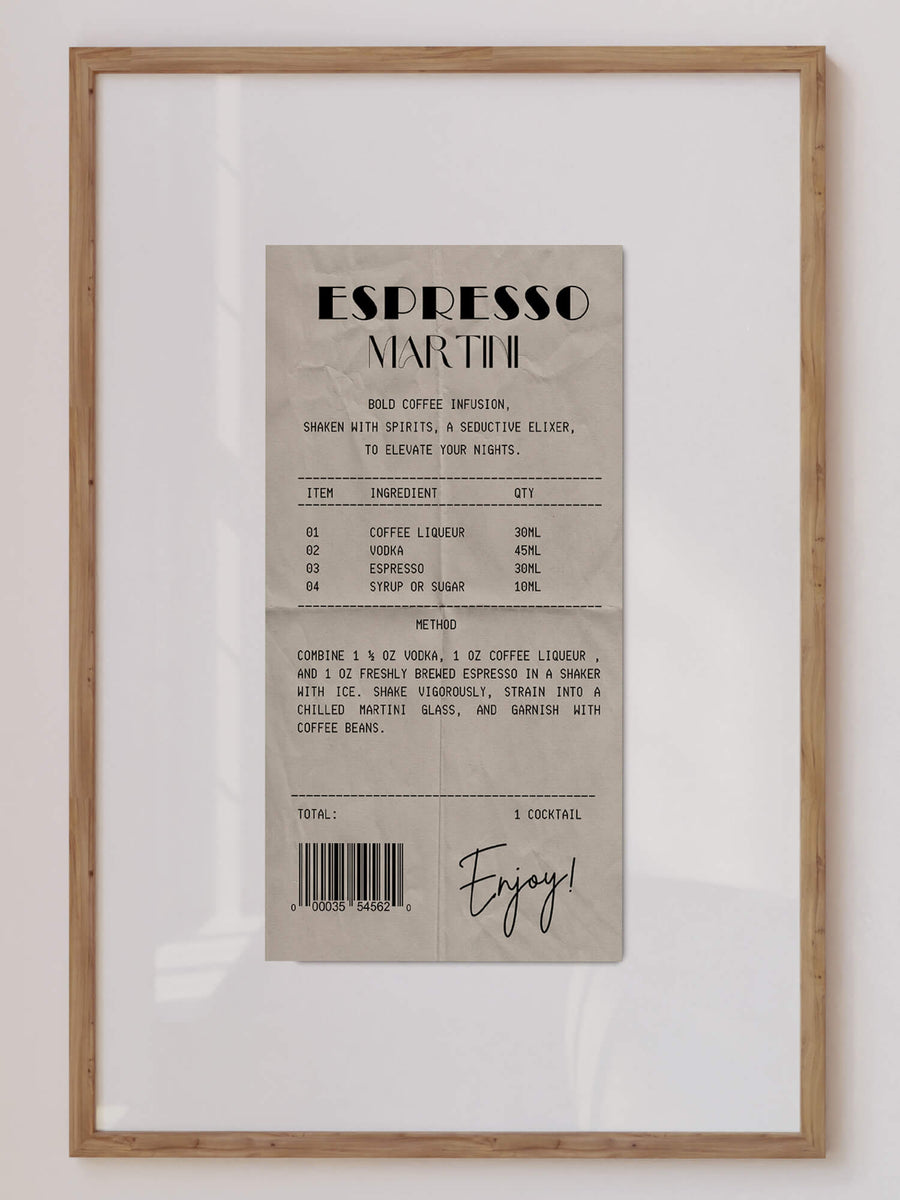 Espresso Martini Receipt Print