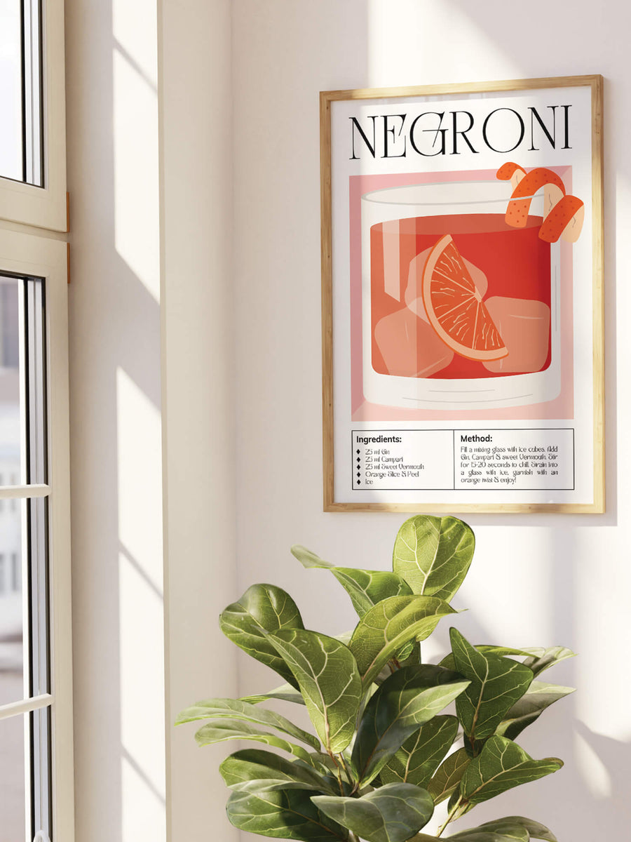 Negroni Cocktail Guide Print