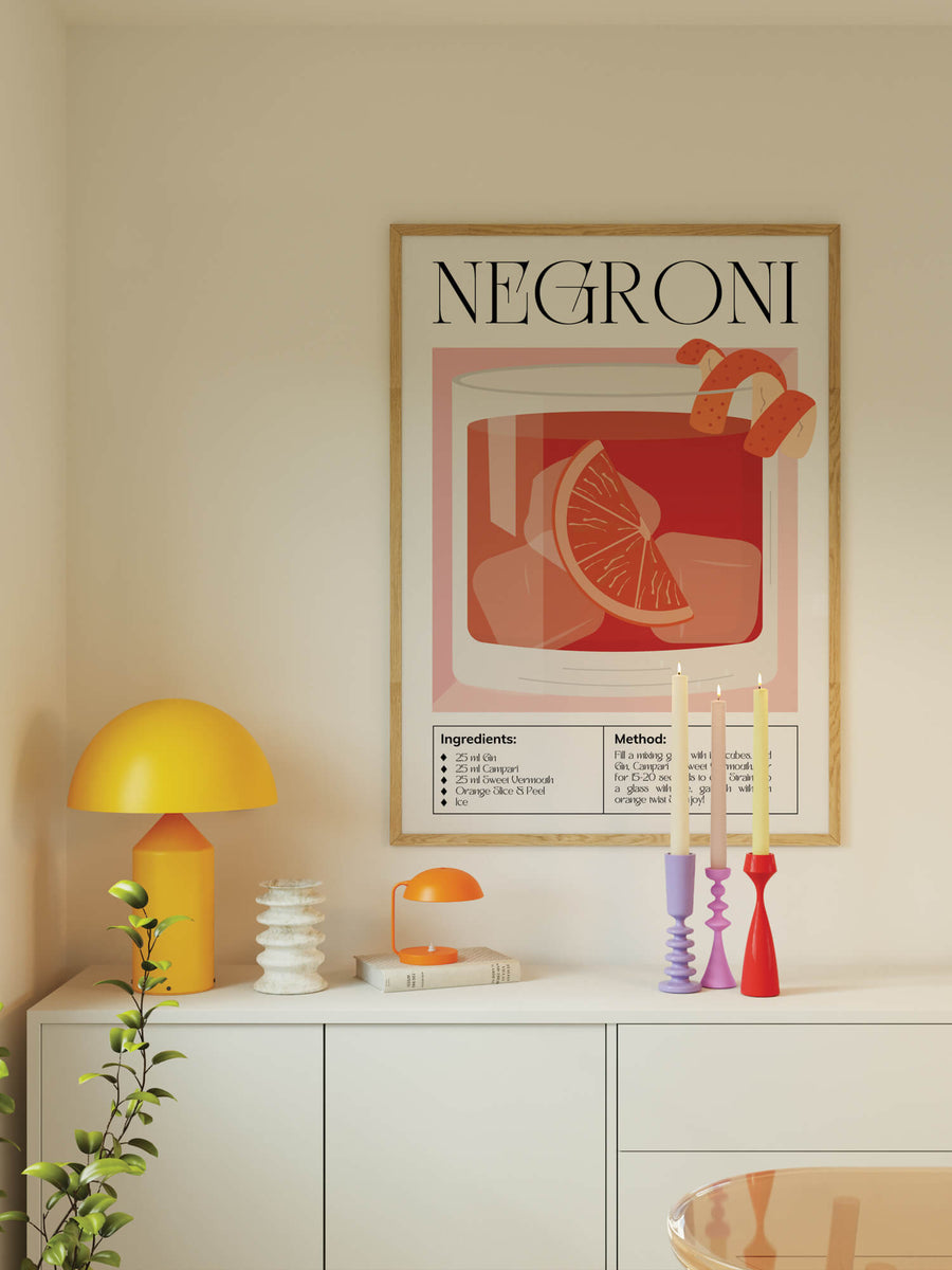Negroni Cocktail Guide Print