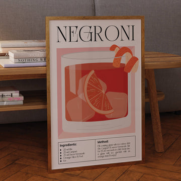 Negroni Cocktail Guide Print