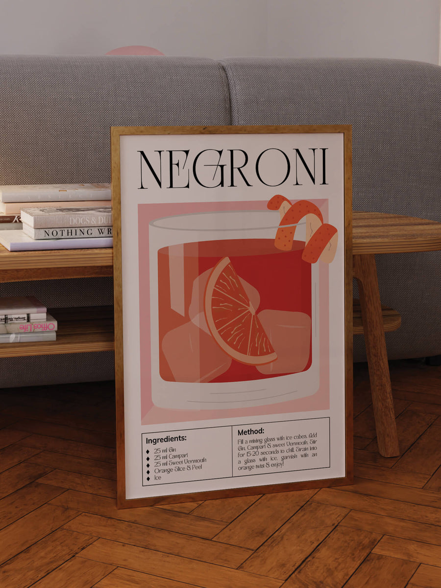 Negroni Cocktail Guide Print