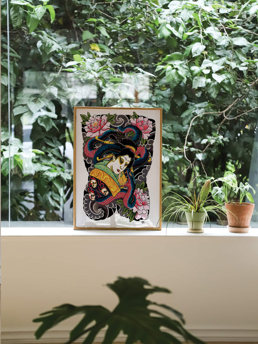 Japanese Tattoo Poster Nureonna Poster Print EDGE Wall Art