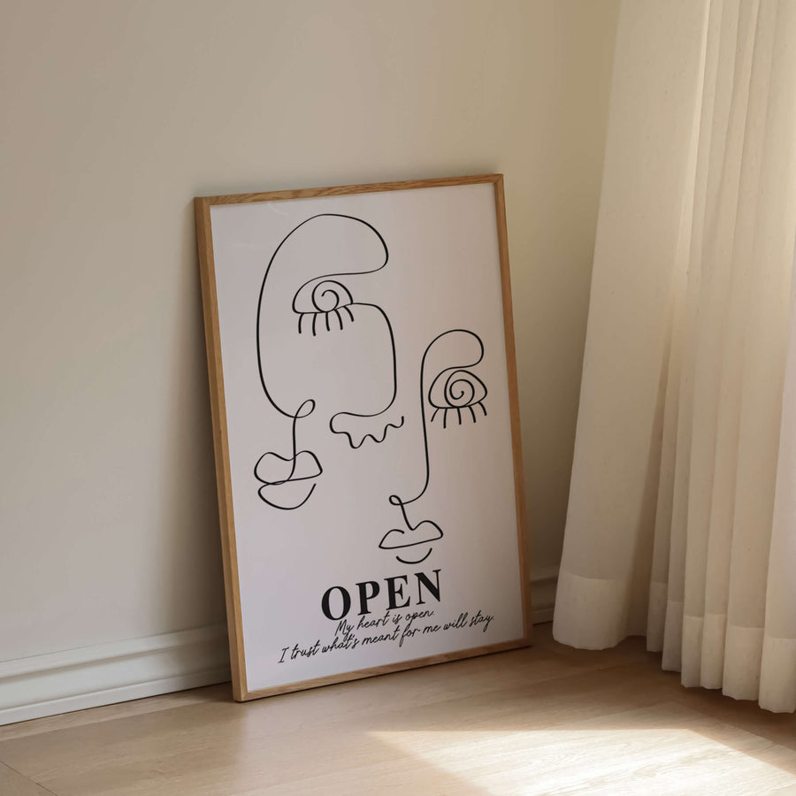 Minimalist line art with the affirmation 