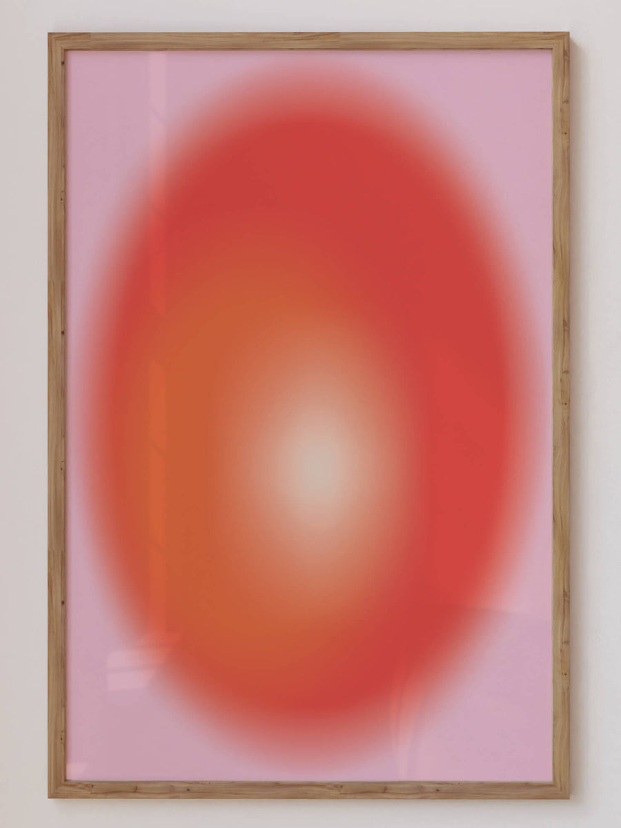 Minimalist Pink Aura Print featuring a smooth pink gradient with soft transitions, creating a calming and modern aesthetic. Perfect for contemporary and boho interiors. Get 2PrintsFor$100 that comes with Free Shipping 🚚💫 in Australia.