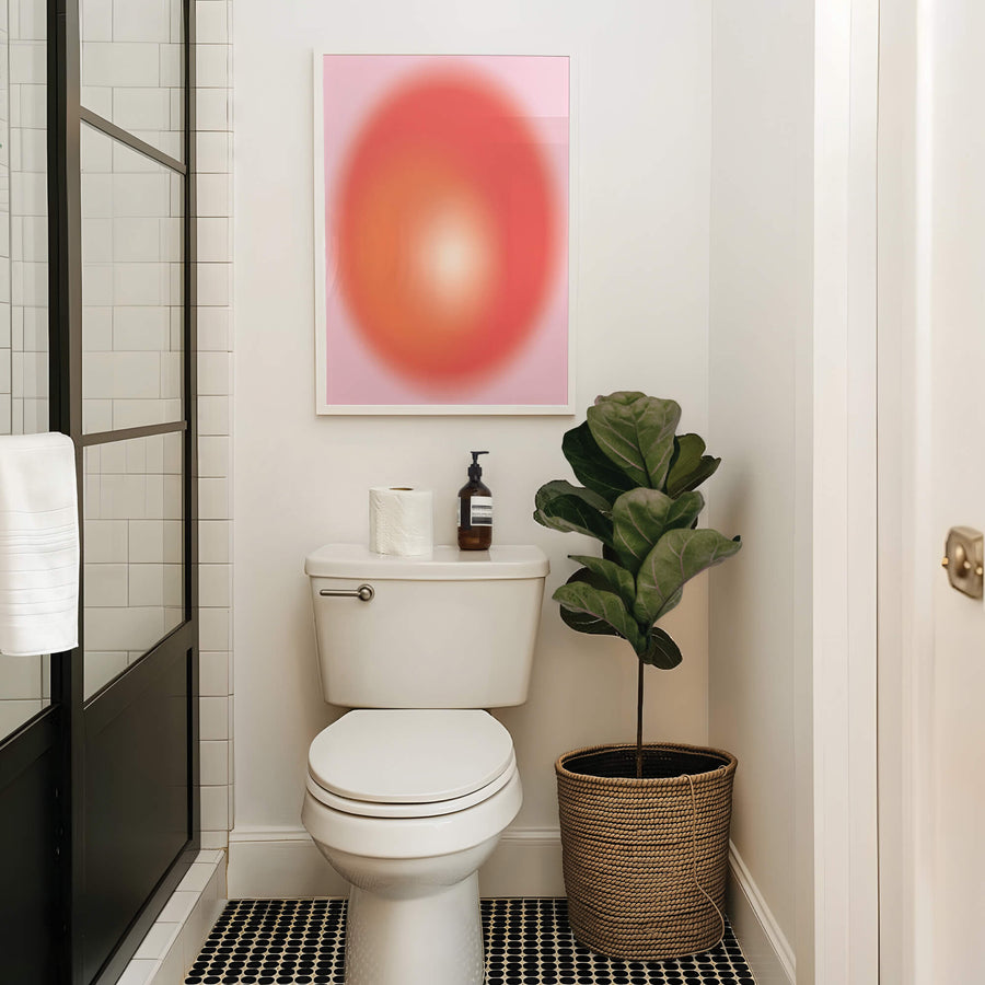 Minimalist Pink Aura Print featuring a smooth pink gradient with soft transitions, creating a calming and modern aesthetic. Perfect for contemporary and boho interiors. Get 2PrintsFor$100 that comes with Free Shipping 🚚💫 in Australia.