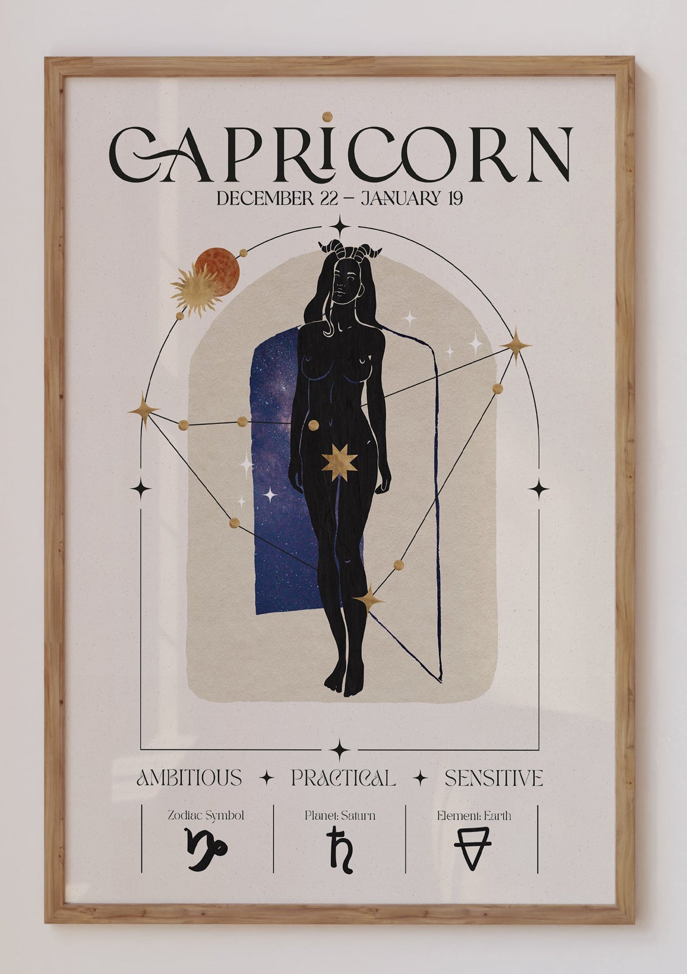 Capricorn Zodiac Wall Art | Astrology Print Australia | EDGE Wall Art