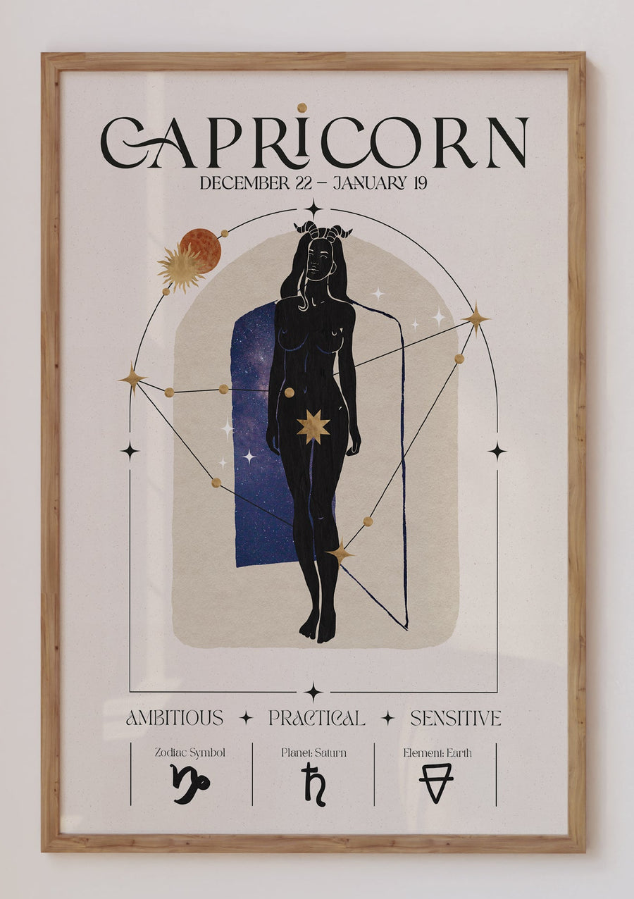 Capricorn Zodiac Wall Art | Astrology Print Australia | EDGE Wall Art