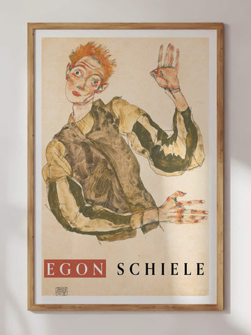 Striped Sleeves by Egon Schiele Print