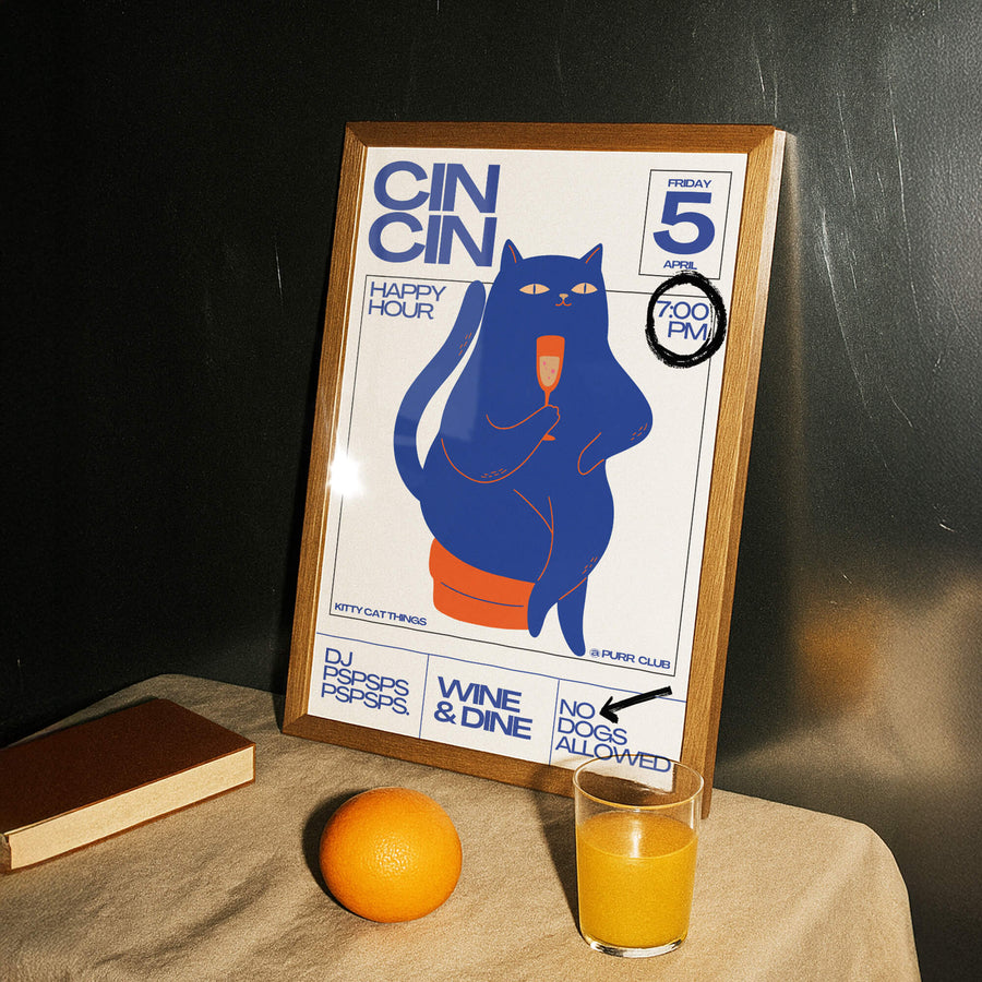 Cin Cin (Cat Edition) Print