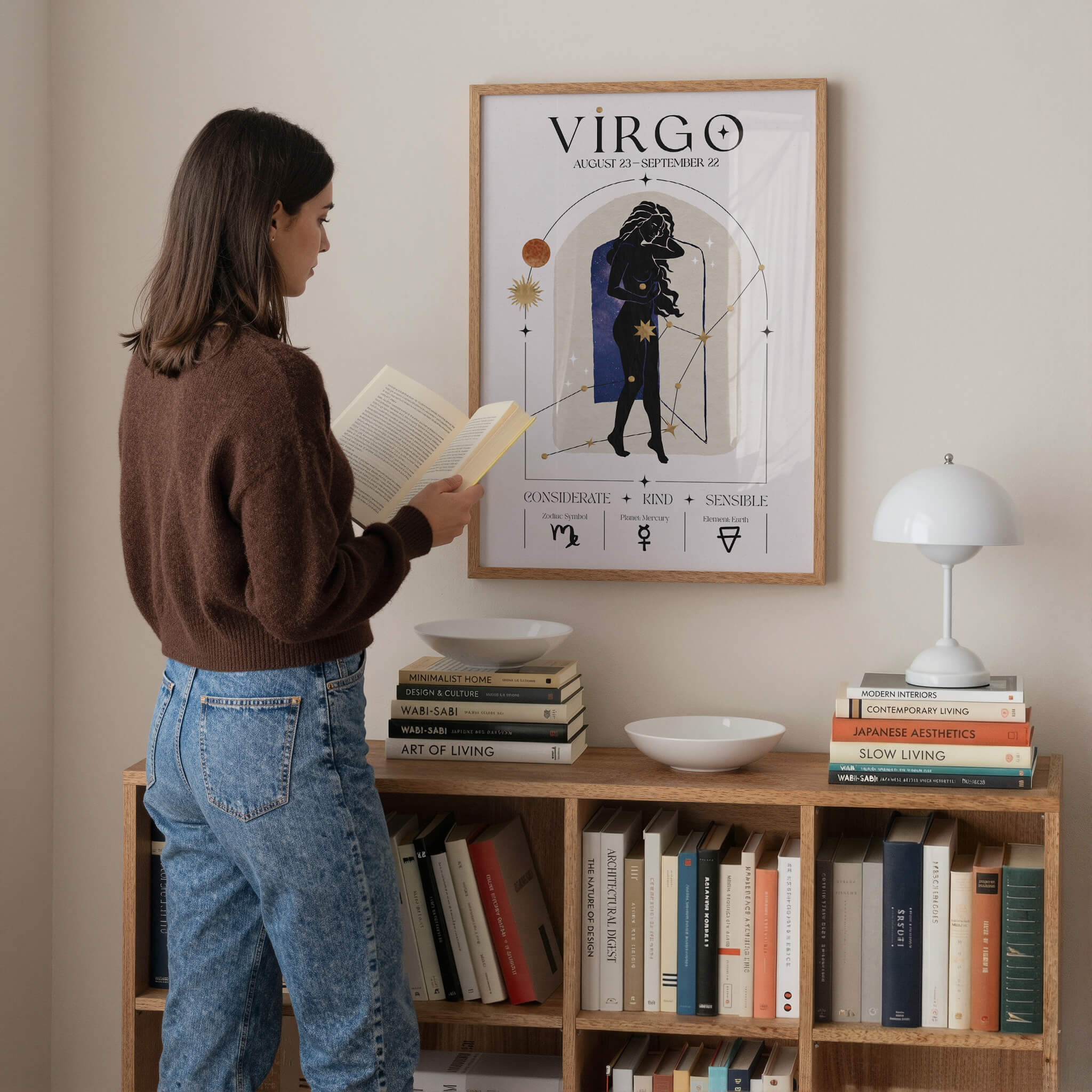 MAGIS VIRGOLA アートデザインポスター&フレーム Virgo Astrology Zodiac Wall Art Print | Star Sign Posters | EDGE
