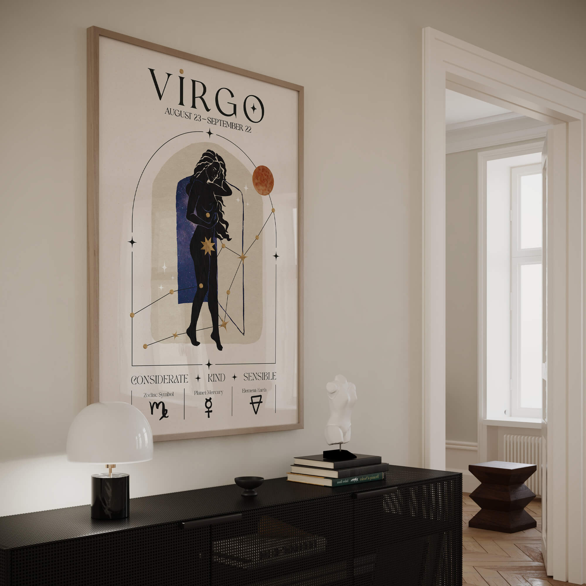 Virgo Astrology Zodiac Wall Art Print | Star Sign Posters | EDGE