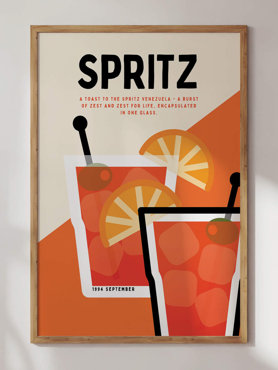 Retro Spritz Cocktail Print