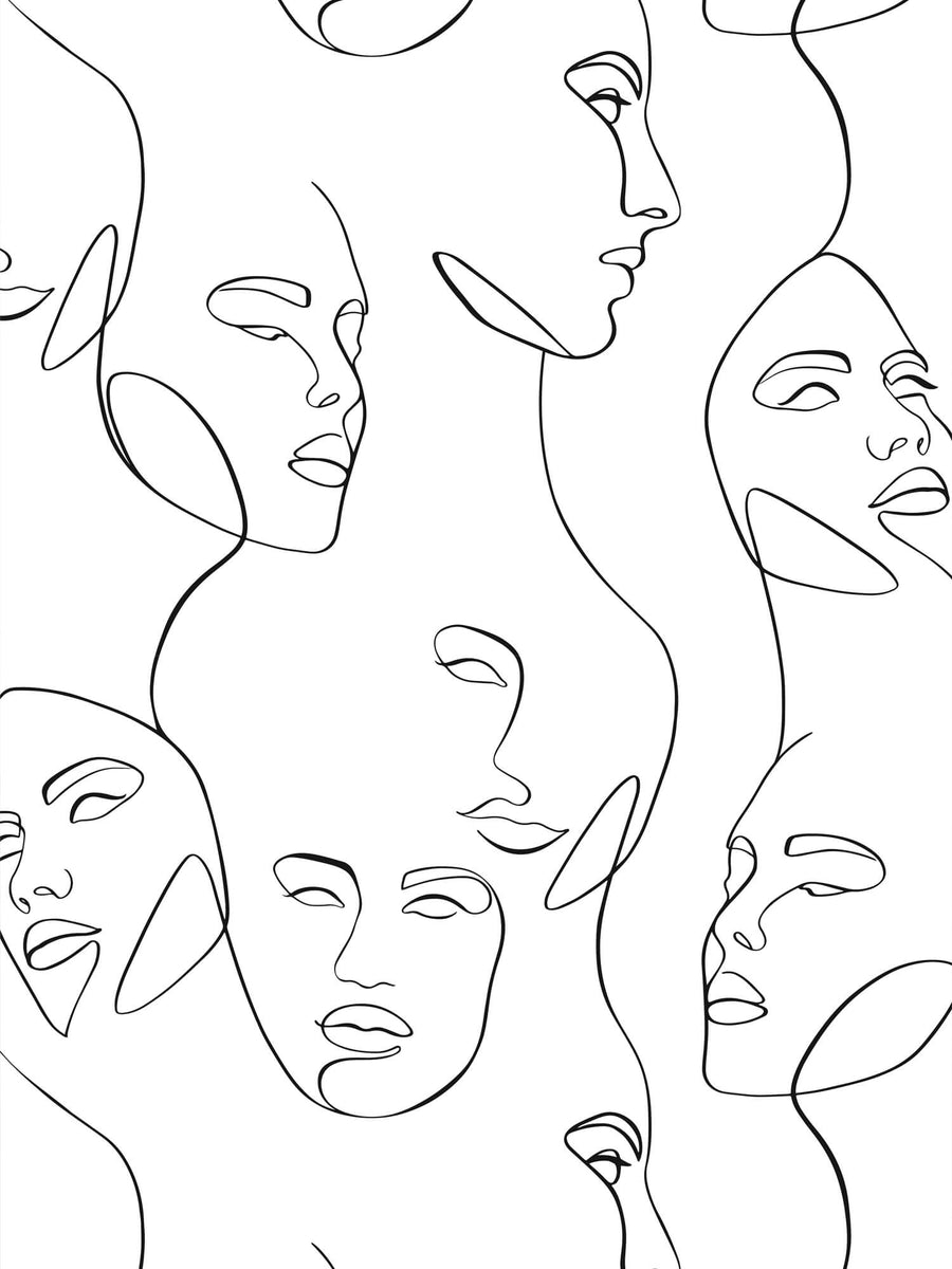 Sensual Line Faces Wallpaper