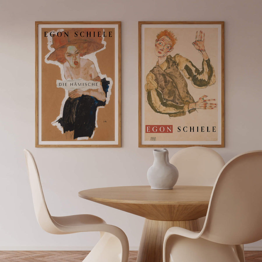 Striped Sleeves by Egon Schiele Print